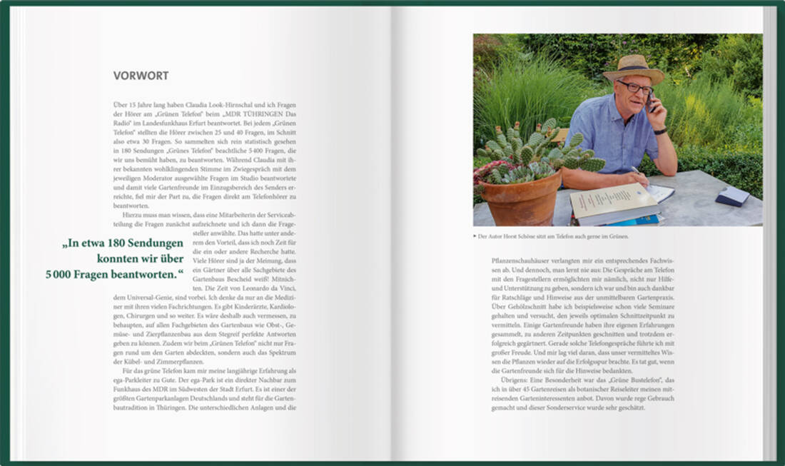 MDR Garten- Das grüne Telefon von Landwirtschaftsverlag GmbH, Gartenratgeber-Buch in grün mit Themenordnung nach Monaten