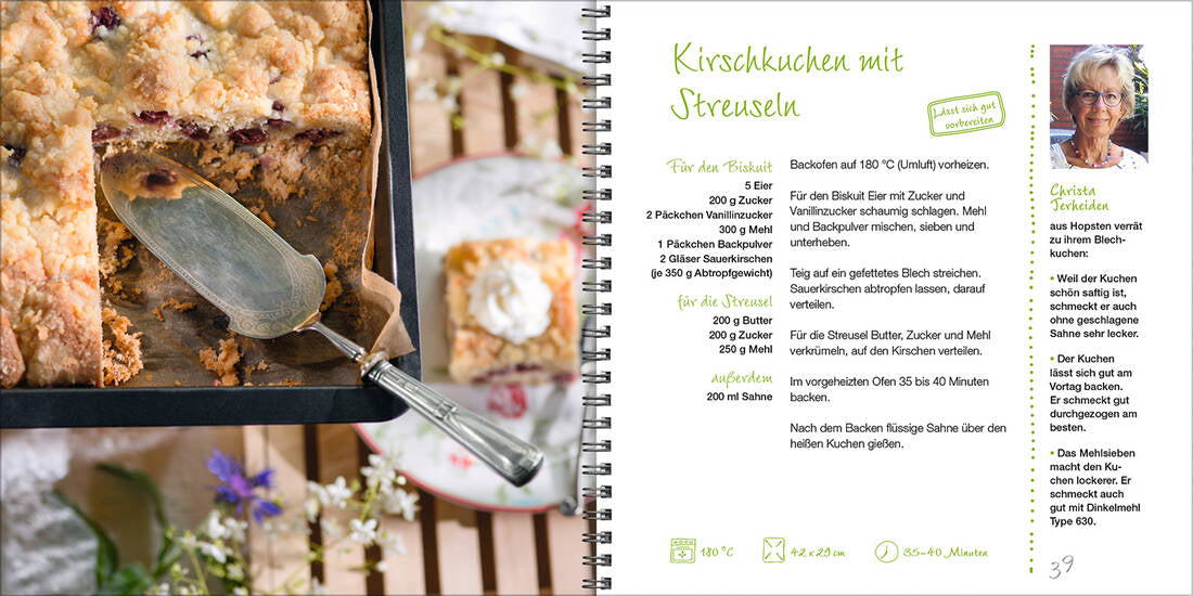 Allerbeste Blechkuchen von Landwirtschaftsverlag GmbH mit Blechkuchen Rezepten, offenem Buch und Kuchenblech