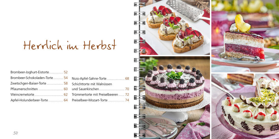 Torten für Gäste und Feste von Landwirtschaftsverlag GmbH, Rezeptbuch mit Spiralbindung und großformatigen Bildern