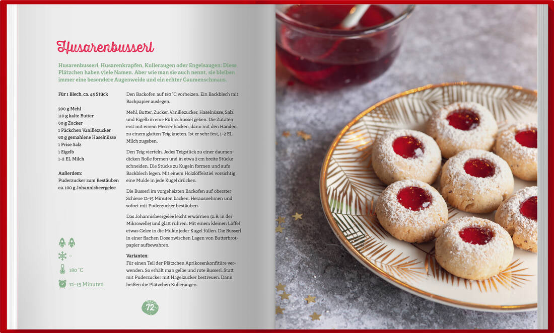 1,2,3 fertig ist die Weihnachtsbäckerei von Landwirtschaftsverlag GmbH mit Husaerenbusserl und Rezepten ohne langes Ausrollen