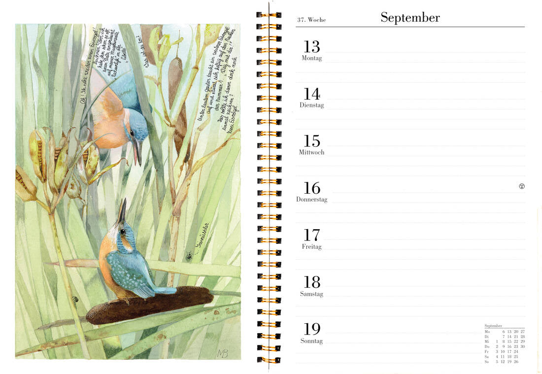 Naturkalender 2027 Landwirtschaftsverlag GmbH Taschenkalender in DIN A5 mit Aquarellillustrationen von Marjolein Bastin