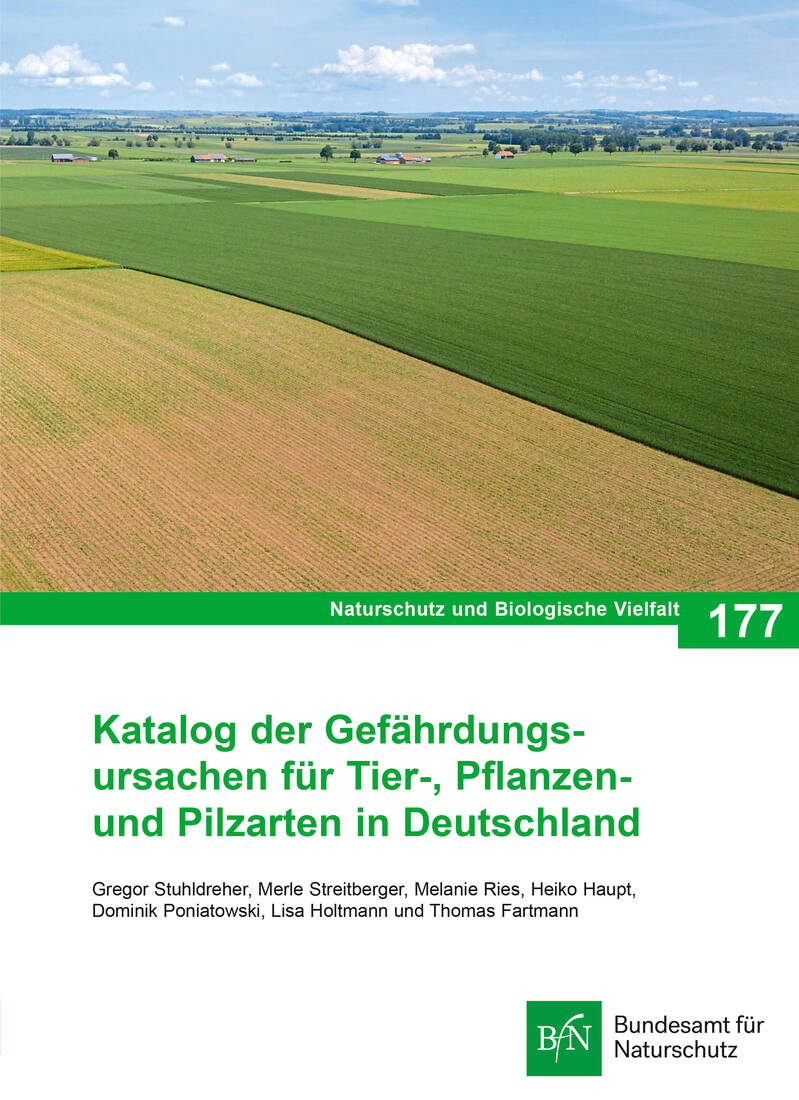 NaBiV Heft 177 Katalog der Gefährdungsursachen Landwirtschaftsverlag GmbH, grünes Cover mit Naturvielfalt