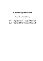 Ausbildungsberuf Fachpraktiker/in Hauswirtschaft
