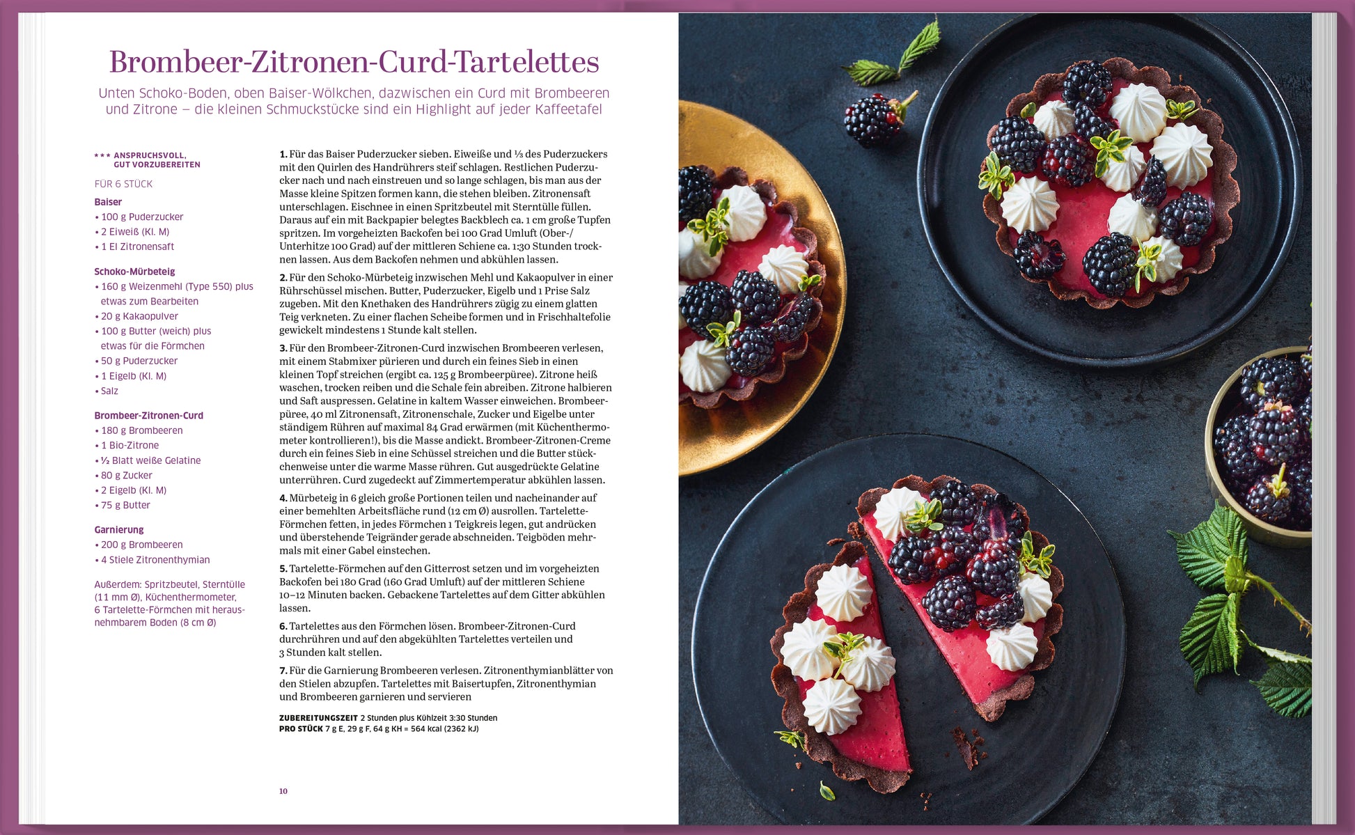 essen trinken Feine Desserts von Landwirtschaftsverlag GmbH, Kochbuch für Desserts und Eis mit Brombeer-Zitronen-Curd-Tartelettes