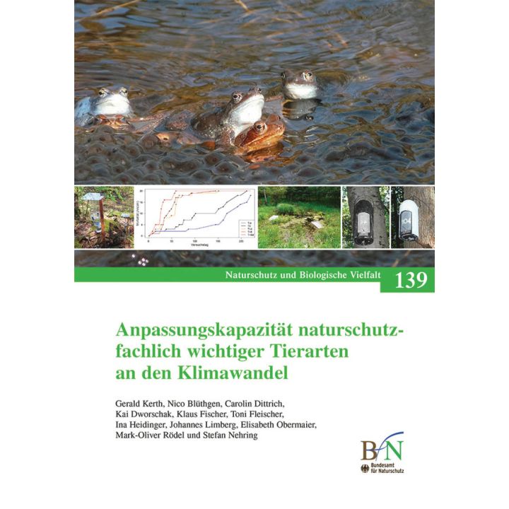 NaBiV Heft 139: Anpassungskapazität naturschutzfachlich wichtiger Tierarten an den Klimawandel